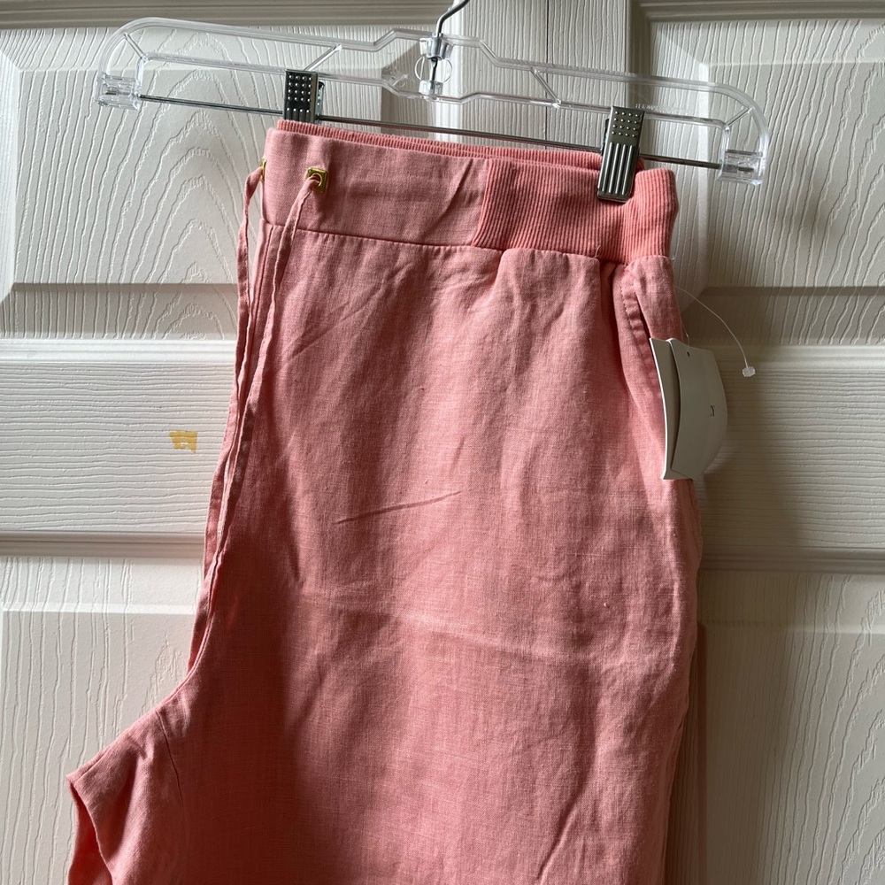 Ellen Tracy Pink Wide Leg Linen Pants - Picture 5 of 5